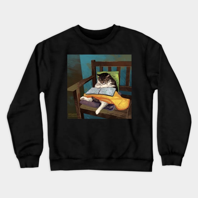 Cats Can Read! Crewneck Sweatshirt by Catwheezie